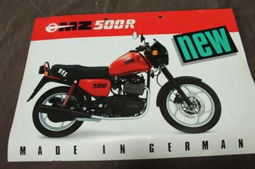 MZ 500 R ETZ motorfiets verkoop folder flyer 500r beschikbaar voor biedingen