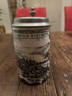 Bierpul met tinnen deksel -Herbipolis Wurtsburg, Antiek en Kunst, Antiek | Keramiek en Aardewerk, Ophalen of Verzenden