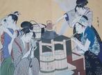 Japanse Houtblok Prenten Utamaro Vrouwen Keuken ca 1950, Antiek en Kunst, Verzenden