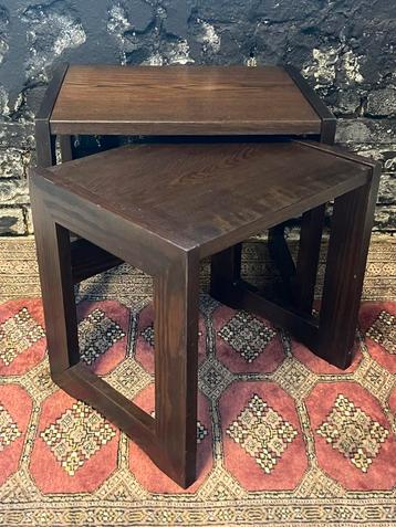 Toffe seventies nesting tables wenge fineer bijzettafels beschikbaar voor biedingen