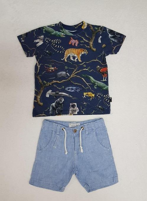 Mooi donker blauw MOLO dieren shirt mt 98., Kinderen en Baby's, Kinderkleding | Maat 98, Zo goed als nieuw, Jongen, Shirt of Longsleeve