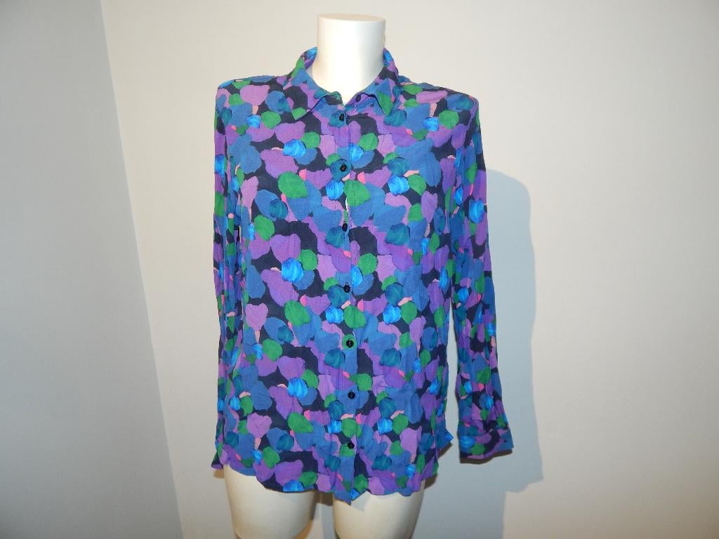 Pom Amsterdam kleurrijke blouse in print goud labeltje 40