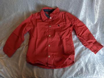 z.g.a.n. Blouse rood, Maat 104, lange mouwen, overhemd bloes