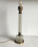 Hollywood regency tafellamp messing en glas jaren 50 / 60, Huis en Inrichting, Lampen | Tafellampen, Ophalen, Gebruikt, Glas, Minder dan 50 cm