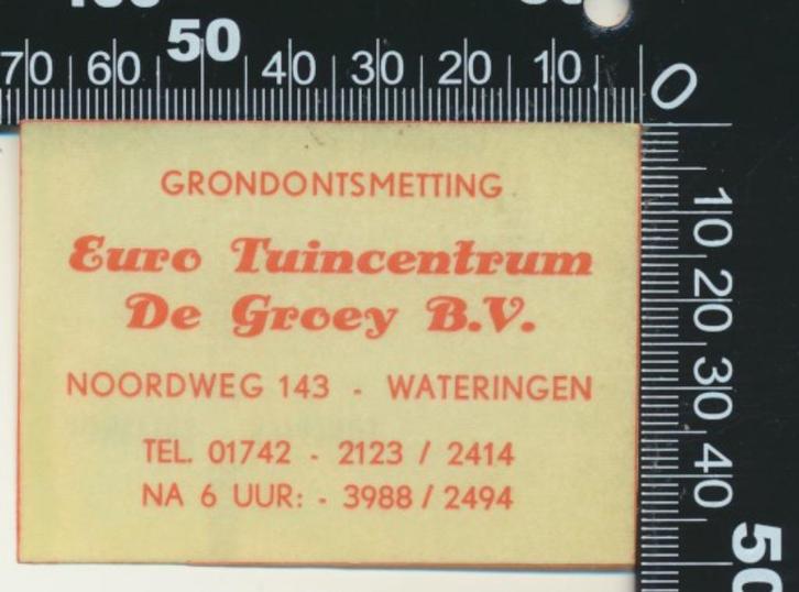 Sticker: Euro Tuincentrum De Groey - Wateringen, Verzamelen, Stickers, Zo goed als nieuw, Bedrijf of Vereniging, Ophalen of Verzenden
