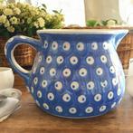 Bunzlau Boleslawiec Pools aardewerk blauw wit kan h10cm 3004, Huis en Inrichting, Keuken | Servies, Overige typen, Zo goed als nieuw