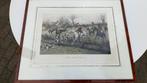 Ingekleurde ets Engels jachttafereel 2x George Wright, Antiek en Kunst, Kunst | Etsen en Gravures, Ophalen