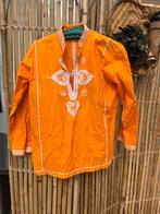 Ibiza stijl blouse / katoen oranje wit 36/ 38, Oranje, Ophalen of Verzenden, Zo goed als nieuw, Maat 36 (S)