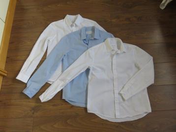 Set 3 mooie overhemden, lichtblauw/wit, Pier One, maat XS