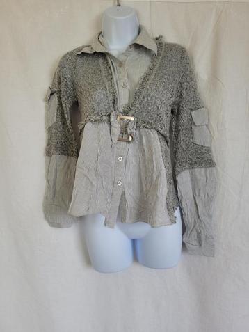 Gave blouse grijs-wit mt S/M merk Yvescalin beschikbaar voor biedingen