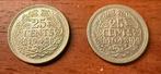 Nederland zilver 25 Cent 1943 Wilhelmina, eikel en palmboom, Zilver, 25 cent, Koningin Wilhelmina, Verzenden