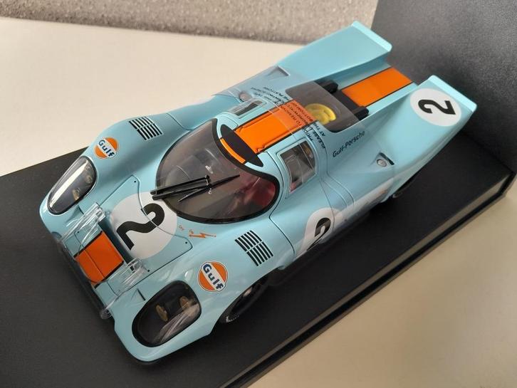 1:18 AutoArt Gulf Porsche 917 #2, Winner Daytona 1970, Hobby en Vrije tijd, Modelauto's | 1:18, Zo goed als nieuw, Auto, Autoart