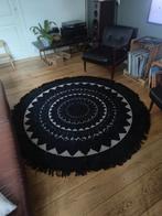 Dutchbone vloerkleed Nelson Pure Black., Ophalen, Zwart, 150 tot 200 cm, Rond