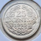 mooie 25 cent 1919 #2, Postzegels en Munten, Munten | Nederland, Zilver, 25 cent, Ophalen of Verzenden, Koningin Wilhelmina