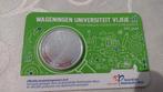 Wageningen universiteit €5 stuk herdenkingsmunt coincard, Euro's, Goud, Koningin Beatrix, Verzenden