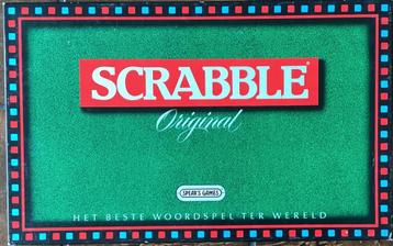 Vintage Scrabble spel (1988) – met plastic letters beschikbaar voor biedingen