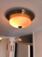 Plafondlamp brons 2x, Huis en Inrichting, Lampen | Plafondlampen, Ophalen of Verzenden, Zo goed als nieuw, Glas