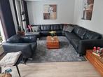 Lederen hoekbank + stoel, Ophalen, Gebruikt, Hoekbank, 300 cm of meer