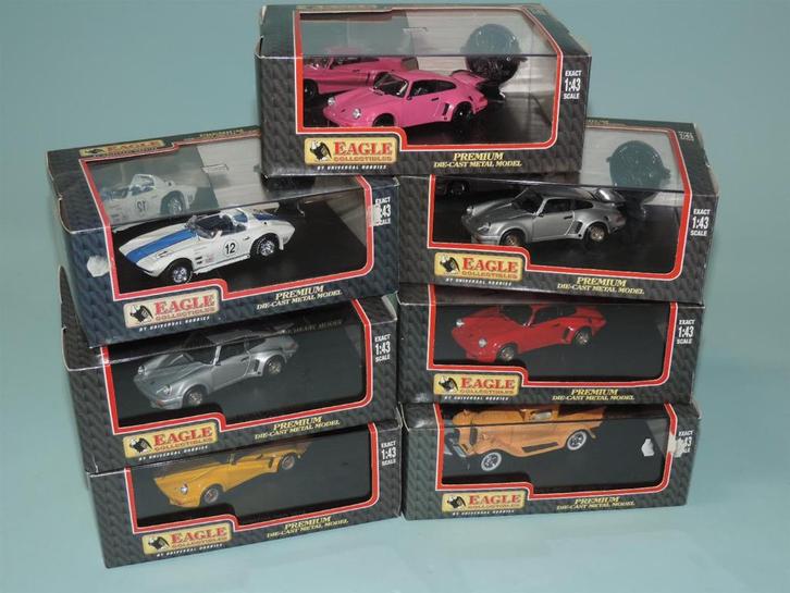 Eagle Collectibles 7 stuks oa. 5 x Porsche Carrera 1974 1:43, Hobby en Vrije tijd, Modelauto's | 1:43, Nieuw, Auto, Overige merken