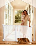 Trappekhekje wit uitschuifbaar (81-140cm) - NIEUW in doos, Nieuw, Oprolhekje, Ophalen of Verzenden, 115 cm of meer