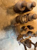 ijzeren gewichten, oude schaaf , oud wafelijzer, strijkijzer, Antiek en Kunst, Ophalen