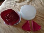 TUPPERWARE taartdoos, 2 kaasdoosjes, vergiet+ uitlekbak., Huis en Inrichting, Keuken | Tupperware, Ophalen of Verzenden, Zo goed als nieuw