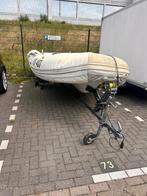 Boottrailer met rib rubberboot 4 meter, Ophalen, Minder dan 1500 kg, Gebruikt, Verstelbare verlichting