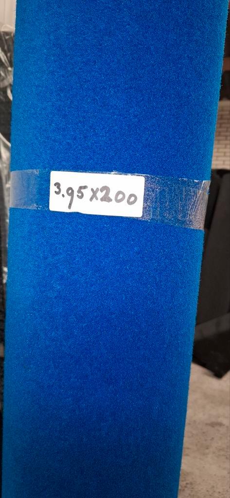 Kobaltblauw tapijt, 3,95 x 2m. bkeus,  tuin, zwembad, Huis en Inrichting, Stoffering | Tapijten en Kleden, Nieuw, 150 tot 200 cm