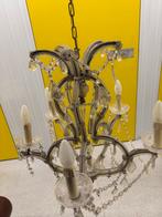 Vintage Kroonluchter met Kristallen, Ophalen, Gebruikt, Glas