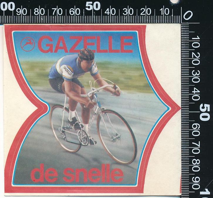 Sticker: Gazelle - De Snelle, Verzamelen, Stickers, Zo goed als nieuw, Sport, Ophalen of Verzenden