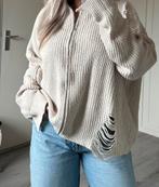 Maison Runway gehaakte/gebreide creme vest met scheuren, Maat 38/40 (M), Beige, Ophalen of Verzenden, Zo goed als nieuw