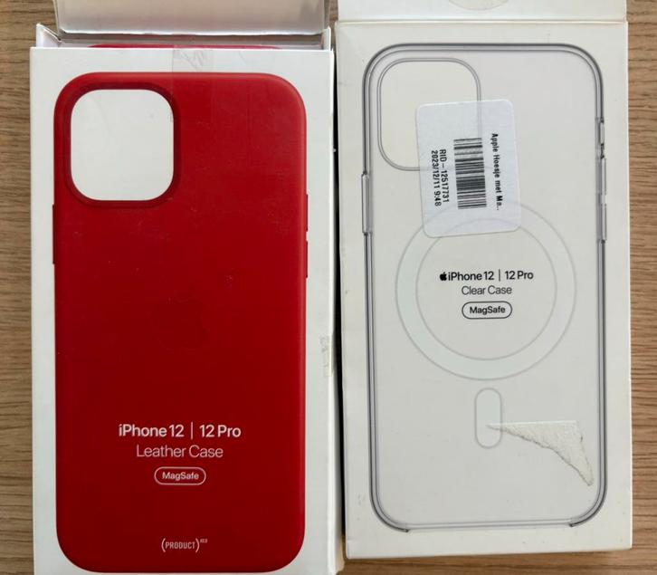 Apple Leren MagSafe Case iPhone 12/12 Pro Red - Transparant, Telecommunicatie, Mobiele telefoons | Hoesjes en Frontjes | Apple iPhone
