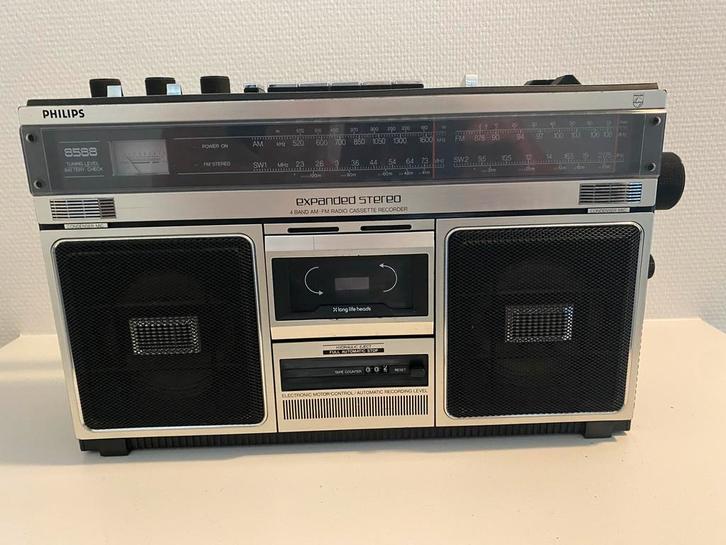 PHILIPS 8588 Vintage Radio Cassettedeck Jaren 70, Audio, Tv en Foto, Radio's, Zo goed als nieuw, Radio, Ophalen of Verzenden