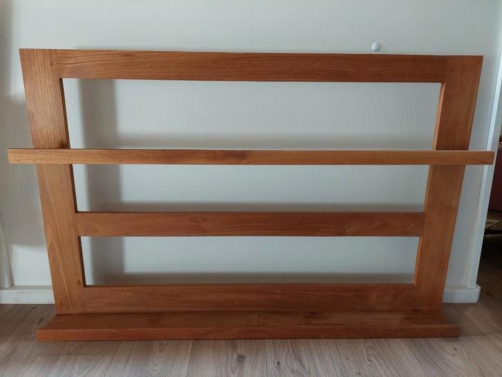 Teakhouten wandrek en krijtbord, Huis en Inrichting, Woonaccessoires | Wandplanken en Boekenplanken, Gebruikt, Ophalen