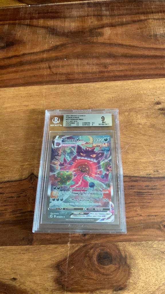 Gengar VMAX Alternate Art Fusion Strike BGS 9, Hobby en Vrije tijd, Verzamelkaartspellen | Pokémon, Zo goed als nieuw, Losse kaart