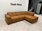 GRATIS LEVERING Z.G.A.N Cognac hoekbank 255x180 Gereinigd, Ophalen of Verzenden, Zo goed als nieuw, 150 cm of meer, Vierpersoons of meer
