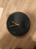 Gusta Klok - Blauw Marmer met Gouden Details, Huis en Inrichting, Woonaccessoires | Klokken, Ophalen of Verzenden, Zo goed als nieuw