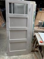 1 st. antieke 4-vlaks paneeldeur 3-ruits bovenl. 88x211,5 cm, Ophalen, Gebruikt