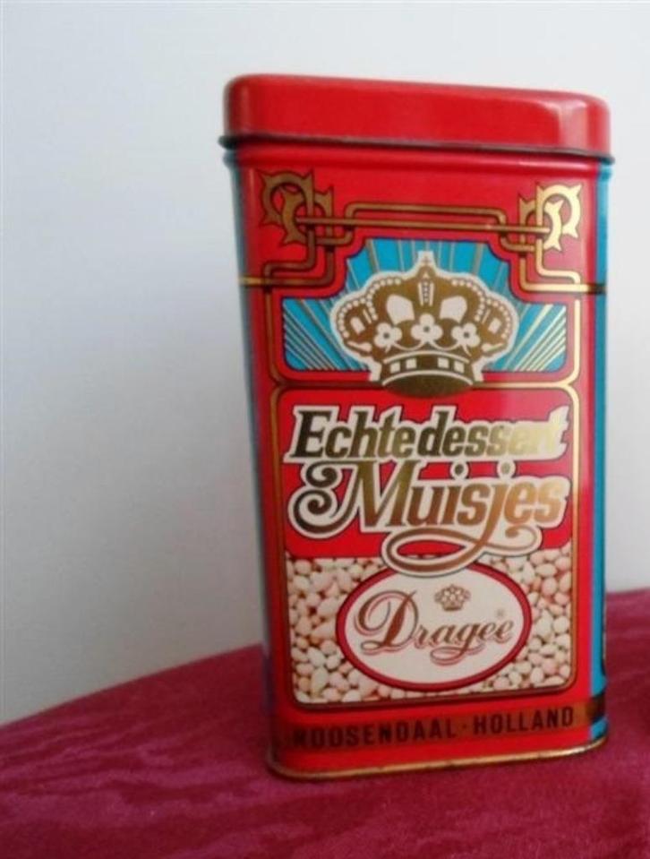Blik Dragee. Echte dessert Muisjes. Roosendaal Holland, Verzamelen, Blikken, Zo goed als nieuw, Overige, Ophalen of Verzenden