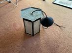 Oud hanglampje , ijzer ,zink ,glas, Ophalen of Verzenden, Gebruikt, Glas