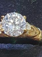 Super mooie gouden damesring met Briljant van ruim 1 crt, Sieraden, Tassen en Uiterlijk, Nieuw, Ophalen of Verzenden, 17 tot 18