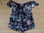 NIEUW: Korte zwarte bedrukte jumpsuit maat 38/40, Kleding | Dames, Jumpsuits, Ophalen of Verzenden, Nieuw, Maat 38/40 (M), Zwart
