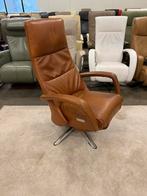 Relaxfauteuil , leren design relax fauteuil stoel cognac, Leer, Ophalen of Verzenden, Moderne, 75 tot 100 cm