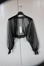 Organza-achtige zwarte bolero met lange pofmouw, Overige typen, Zwart, Nieuw, Ophalen