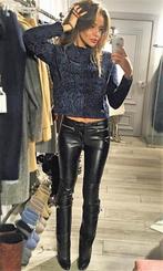 Zwarte Lamsleren Leren Broek - Mellencamp * Mt. 38 * Nieuw *, Maat 38/40 (M), Zwart, Mellencamp, Nieuw