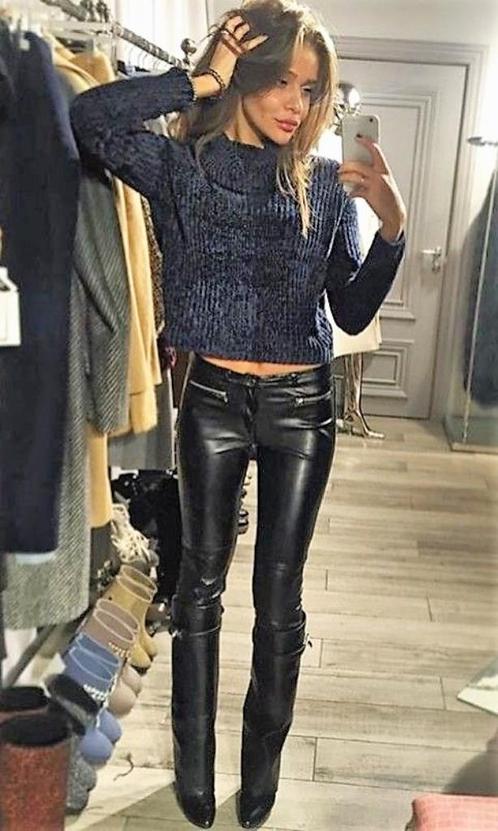 Zwarte Lamsleren Leren Broek - Mellencamp * Mt. 38 * Nieuw *, Kleding | Dames, Broeken en Pantalons, Nieuw, Maat 38/40 (M), Zwart
