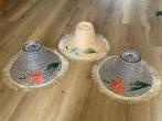 3 vintage rieten zomerhoeden, Italië jaren ‘40., Kleding | Dames, Hoeden en Petten, Ophalen of Verzenden, Zo goed als nieuw, Hoed