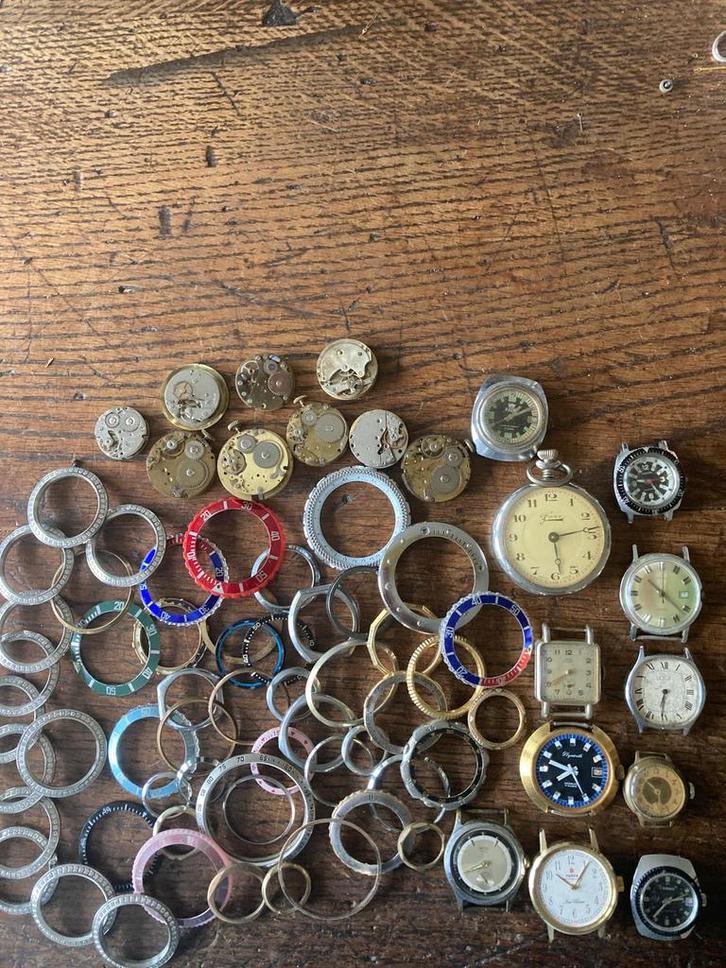Partij mechanische horloges/uurwerken/kastringen/bezels., Sieraden, Tassen en Uiterlijk, Overige Accessoires, Gebruikt, Ophalen of Verzenden