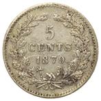 Willem 3 - prachtige zeer zeldzame 5 Cents 1879 zilver p-, Koning Willem III, Zilver, Ophalen of Verzenden, Losse munt