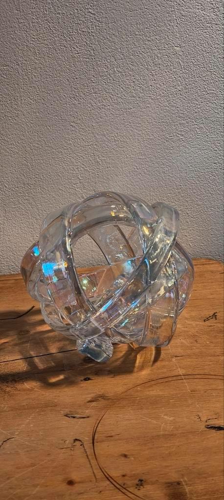 Murano glazen “Infinity Knot” – helder iriserend – Ø ca. 15, Antiek en Kunst, Antiek | Glas en Kristal, Ophalen